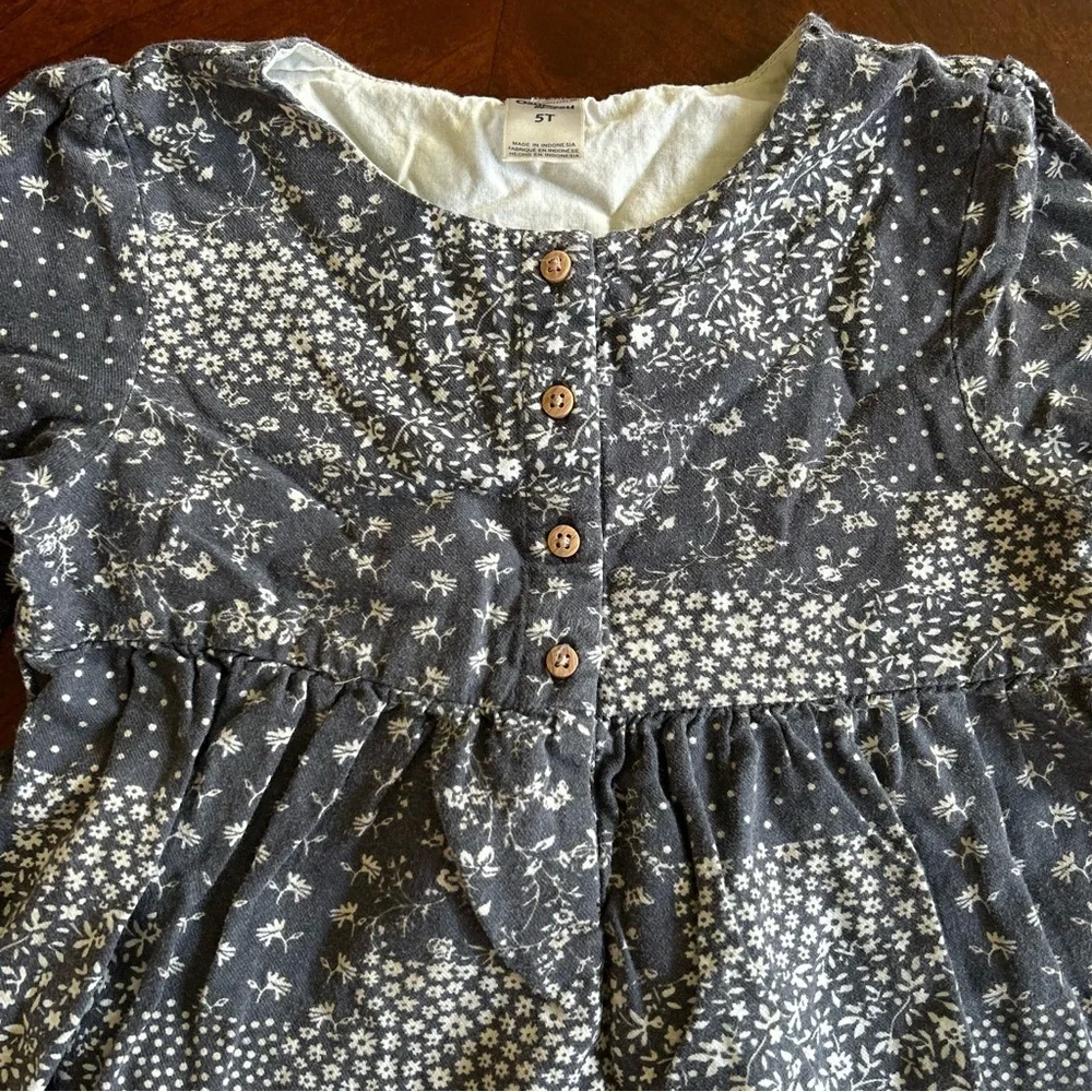 OshKosh | Floral Patterned Long Sleeve Dress with Buttons